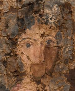 Detail of the shroud with the face of the woman